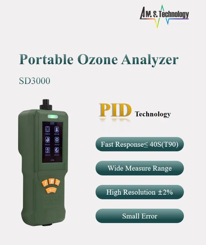 A Rugged gas analyzer SD3000 with wide range of 0.1-100 ppm Electrochemical Ozone Gas Detector