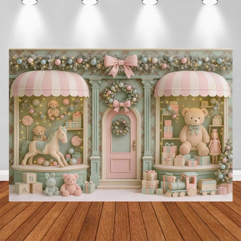 LS Christmas Candy Store Backdrops Kids Baby Photography Child Adult Photocall Xmas Winter Forest Photocall Backgrounds view 3