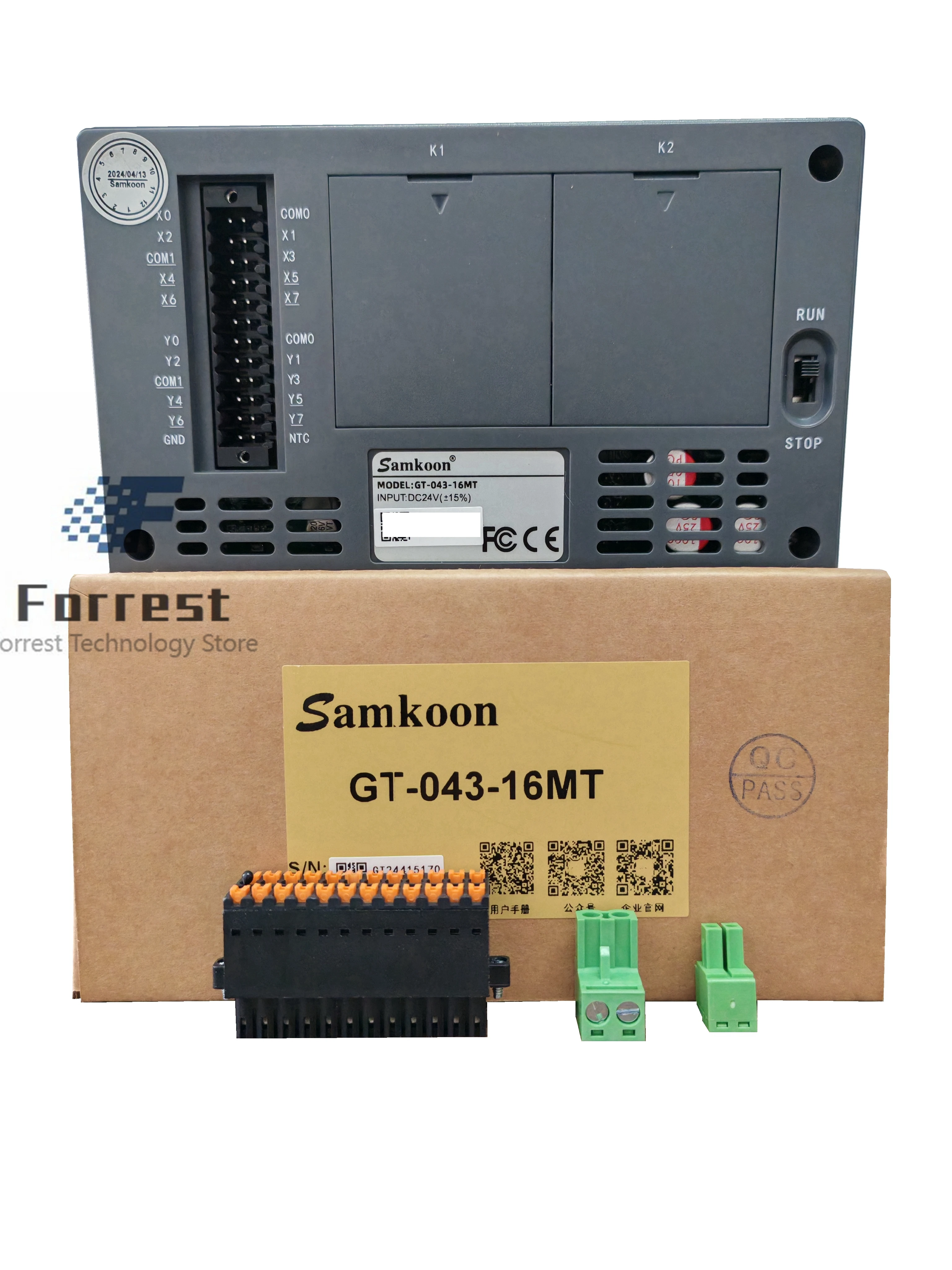 Samkoon HMI + PLC GT-043-16MR GT-043-16MT ความละเอียด4.3นิ้ว480*272พิกเซลหน้าจอสัมผัสเครื่อง All-in-One