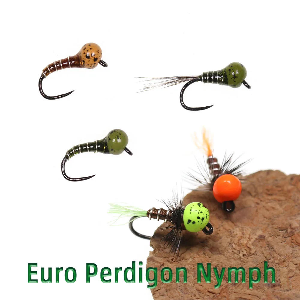 3 Patterns Offset Tungsten Bead Head Fast Sinking Barbless Lure Euro Nymph Perdigon Nymph Fly Trout Salmon Fishing Flies