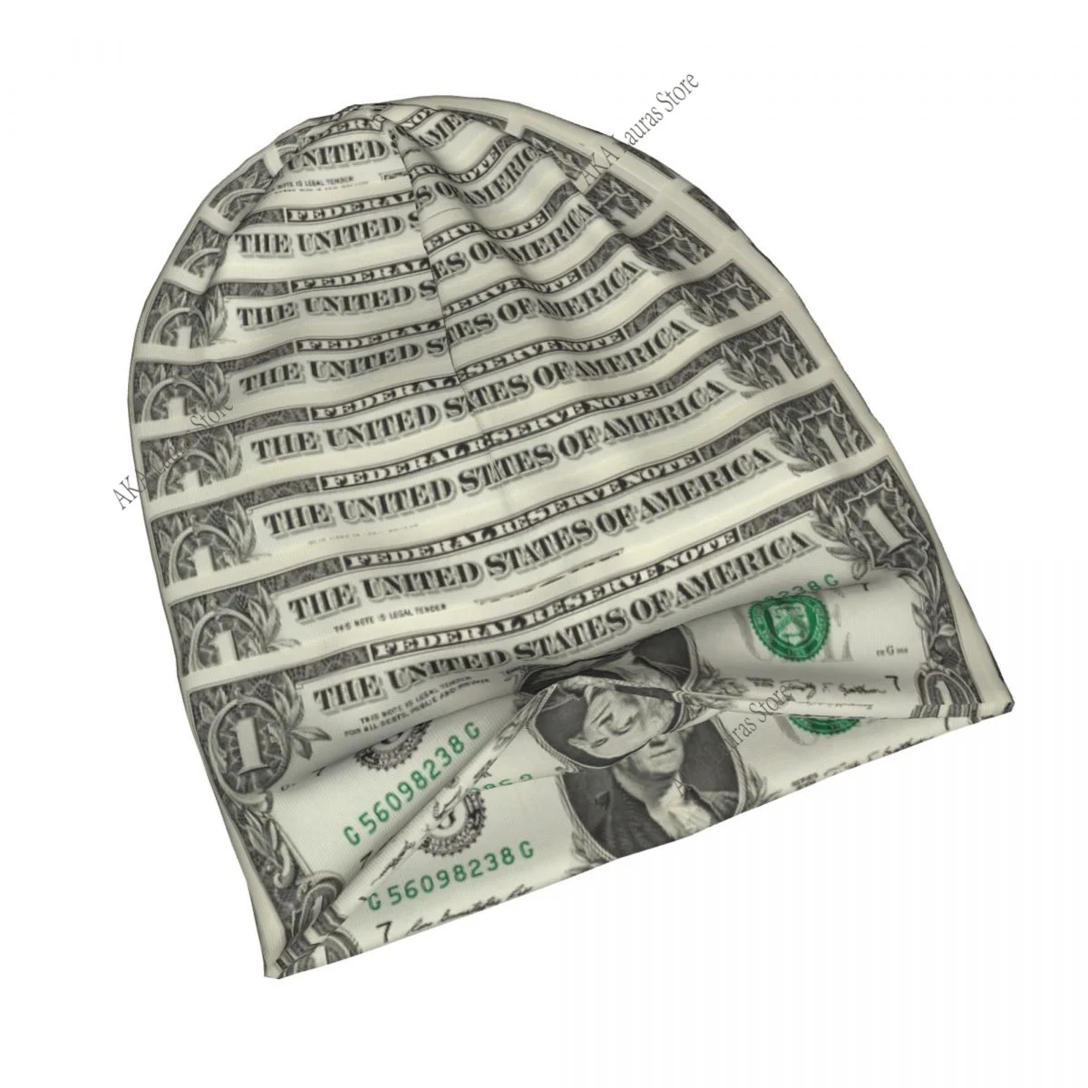 Dollar Bill Men Women Beanies Windproof Ski Cap Double Layer Fabric Bonnet Hat
