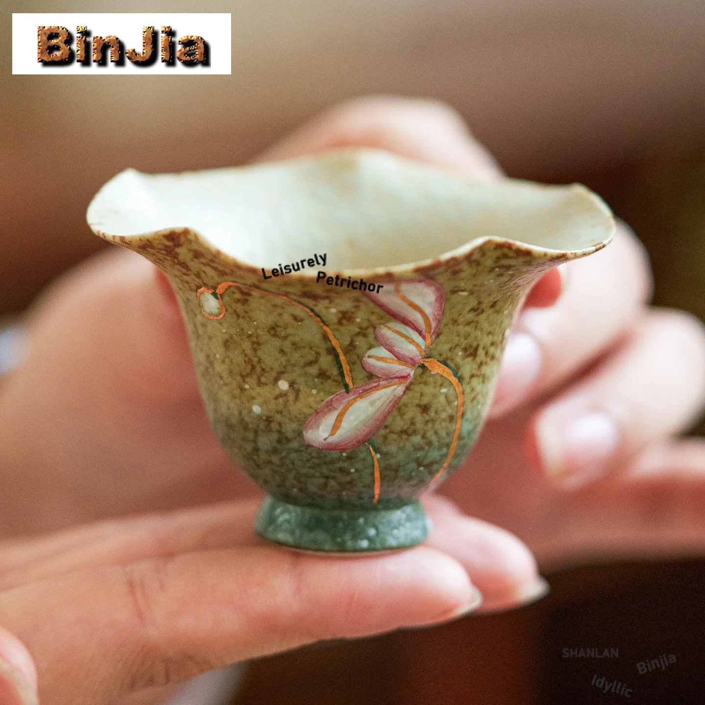 

30ml Hand Painted Lotus Teacup Vintage Tea Bowl Jug Tea-tasting Meditation Cup Jianzhan Master Cups Teaset Supplies Decoration