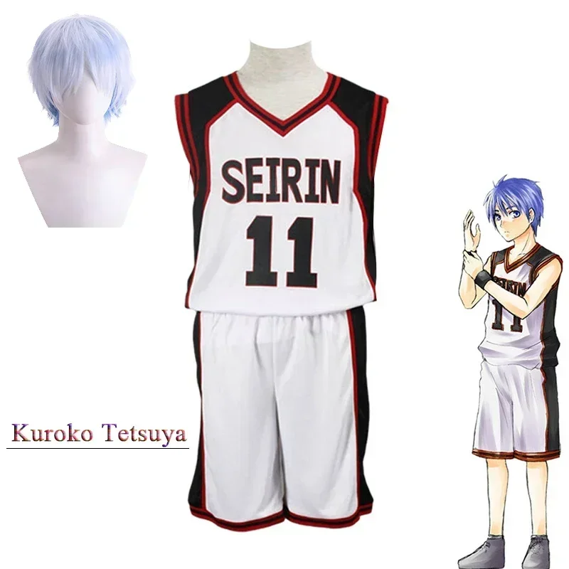 

Kuroko Tetsuya Cosplay Costume Anime Kuroko's Basket Ball Cosplay Costume Wig High School No.11 Vest Basketball Jersey