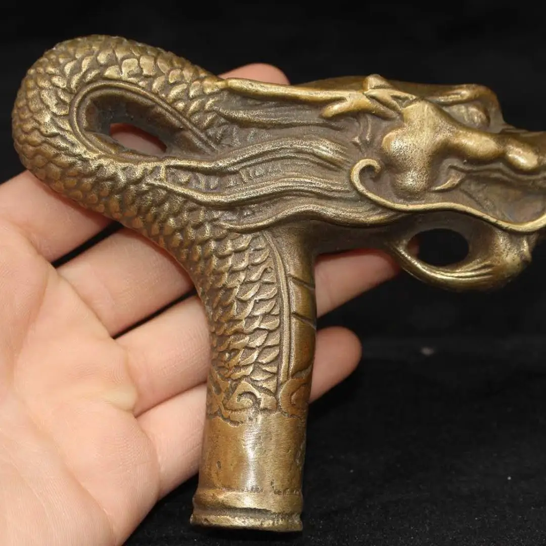 

Cane zodiac pure copper head dragon faucet ornament cane collection cane head head