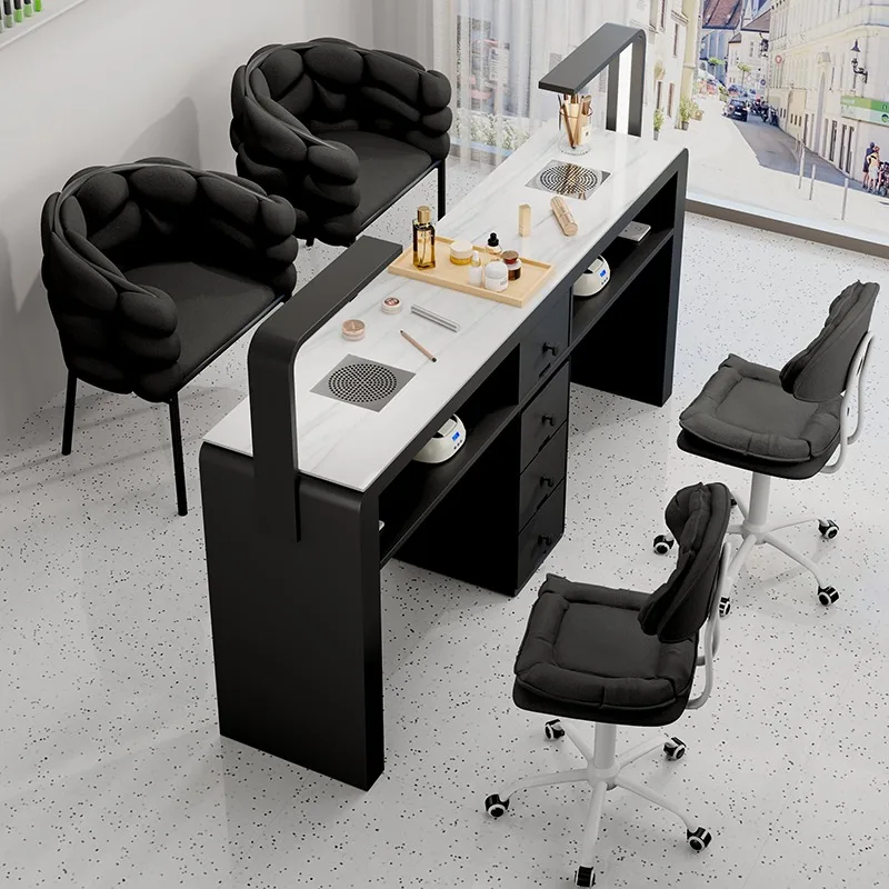 다기능 매니큐어 테이블 및 의자 세트 특수 미칼 싱글 및 더블 벨트