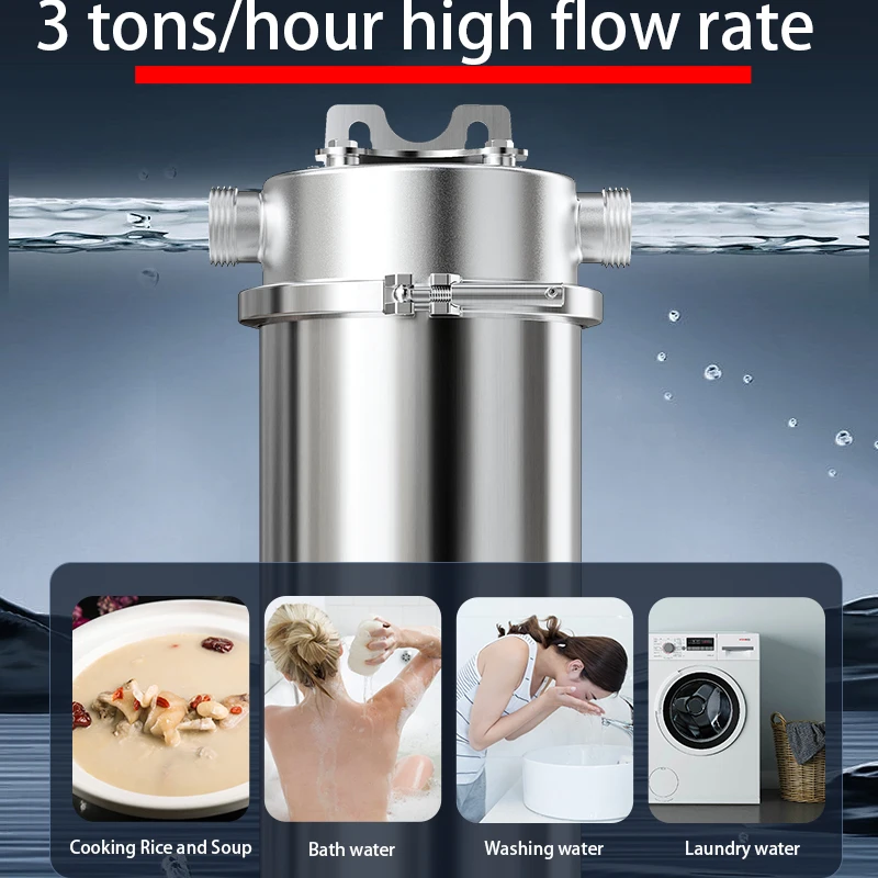 OSWNKW-02 Pre Filter Purifier Whole House Spin Down Sediment Water Filter Central Prefilter System Backwash Stainless Steel Mesh