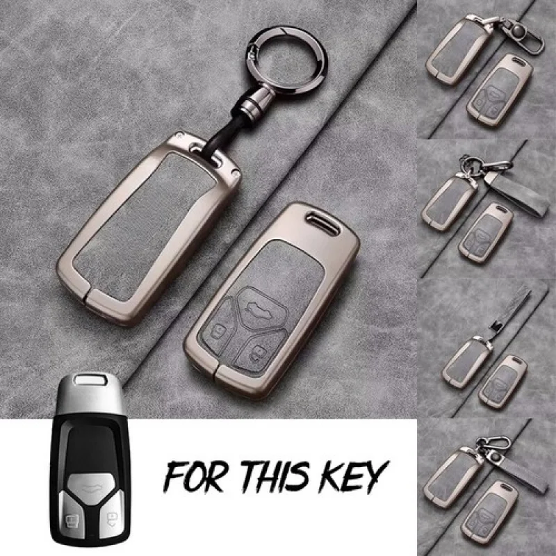

A+ Zinc Alloy Leather Car Key Case Cover For Audi Q7 A4 A5 S4 S5 B9 M4 Q5 TT RS TTS