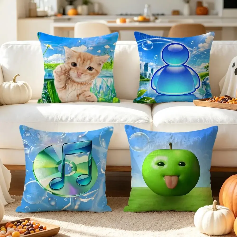pattern Frutiger‑Aero Cushion Cover Pillow Short Plush Pillow Comfortable and Fresh Style for Living Room Bedroom Gift