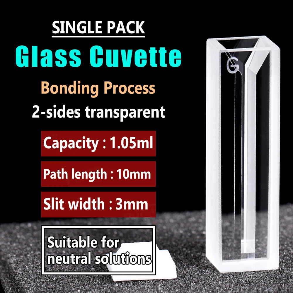 Glas-Schlitz-Mikroküvette 1/2/3/4/5mm Schlitzbreite Beidseitige Lichtdurchlässigkeit Schattierter/Nicht-schattierter Typ Labor-Probenküvette – Detail 15