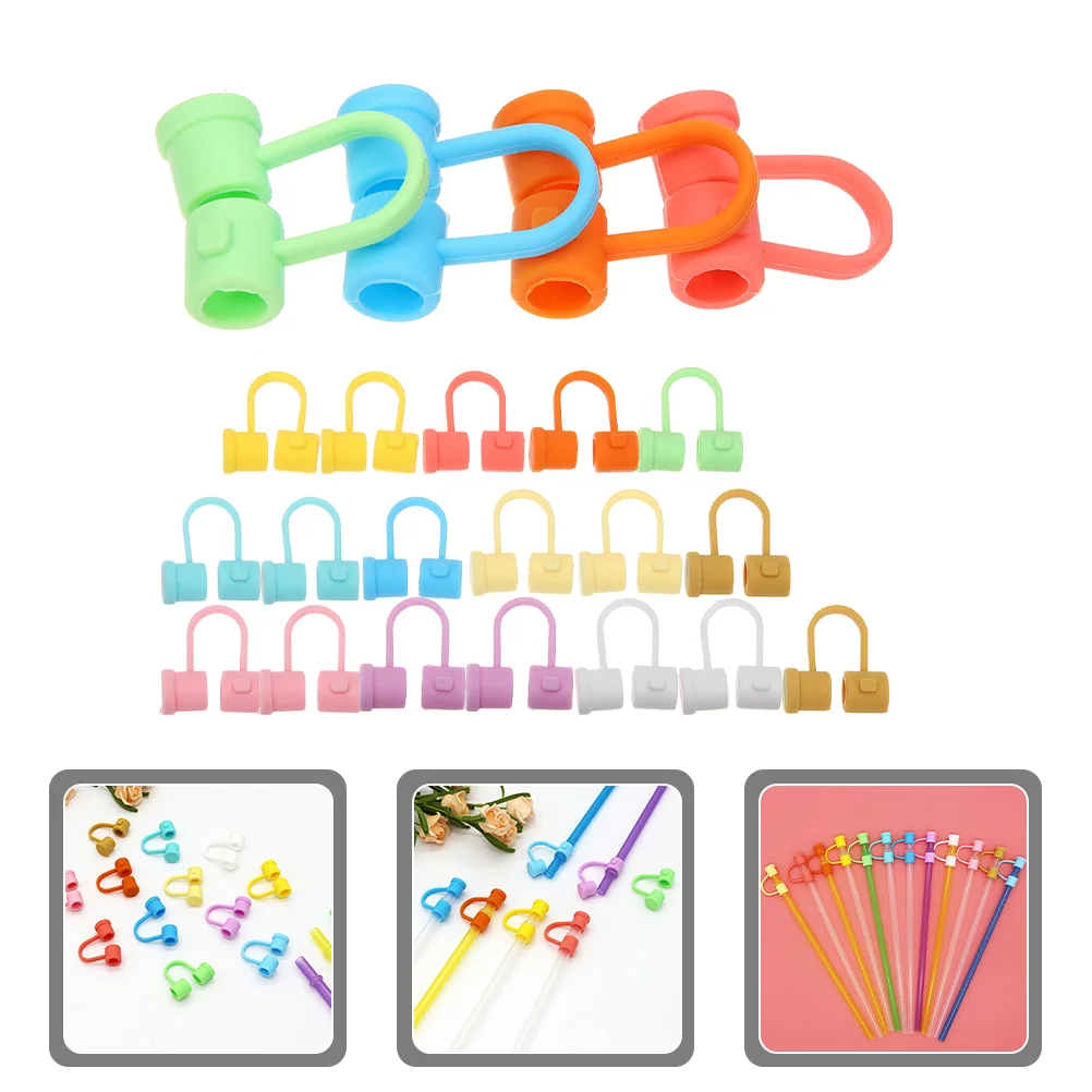 

30 Pcs Plug Straw Stopper Straws Reusable Tips Covers Toppers Silica Gel Silicone