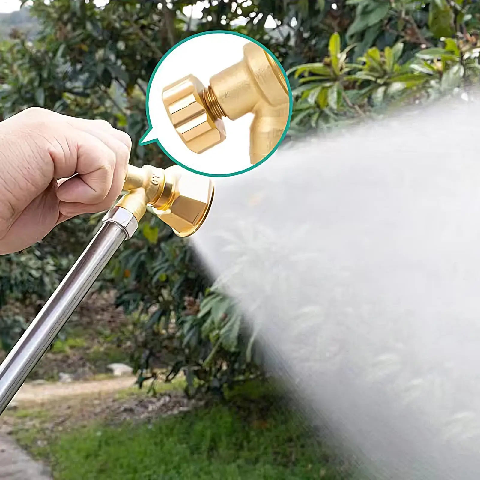 High Pressure Water Hose Nozzle Heavy Duty Adjustable Garden Spray Nozzle Hose Attachment for Plant Watering Seedling