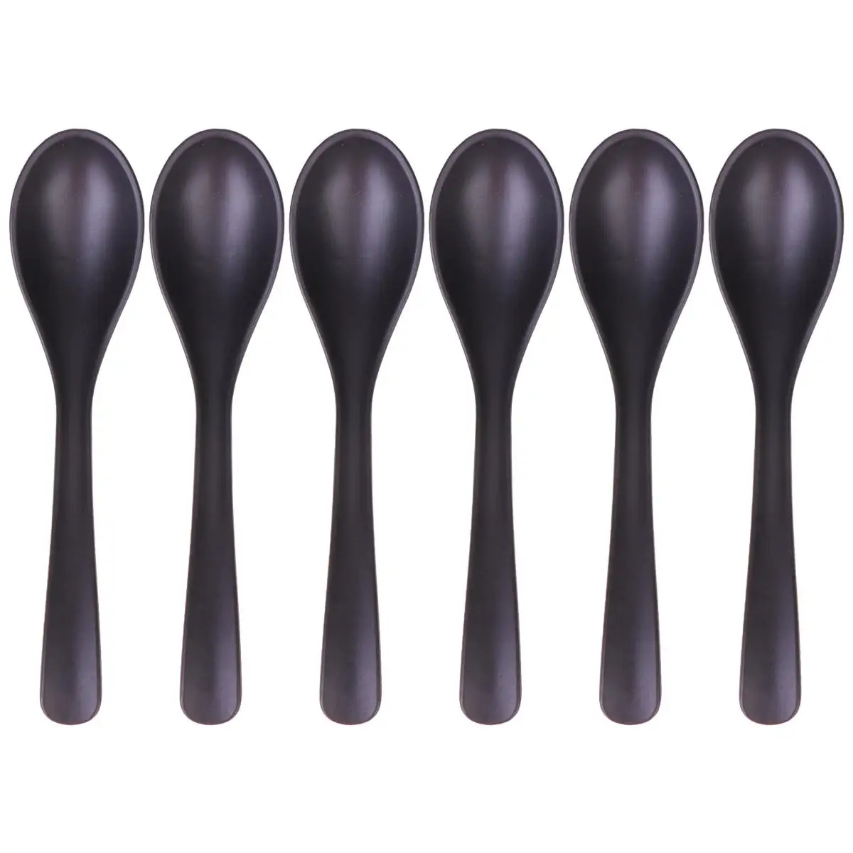 

6PCS Black Melamine Melamine Restaurant Spoon Ecofriendly Restaurant Kitchen Barware Japanese Style