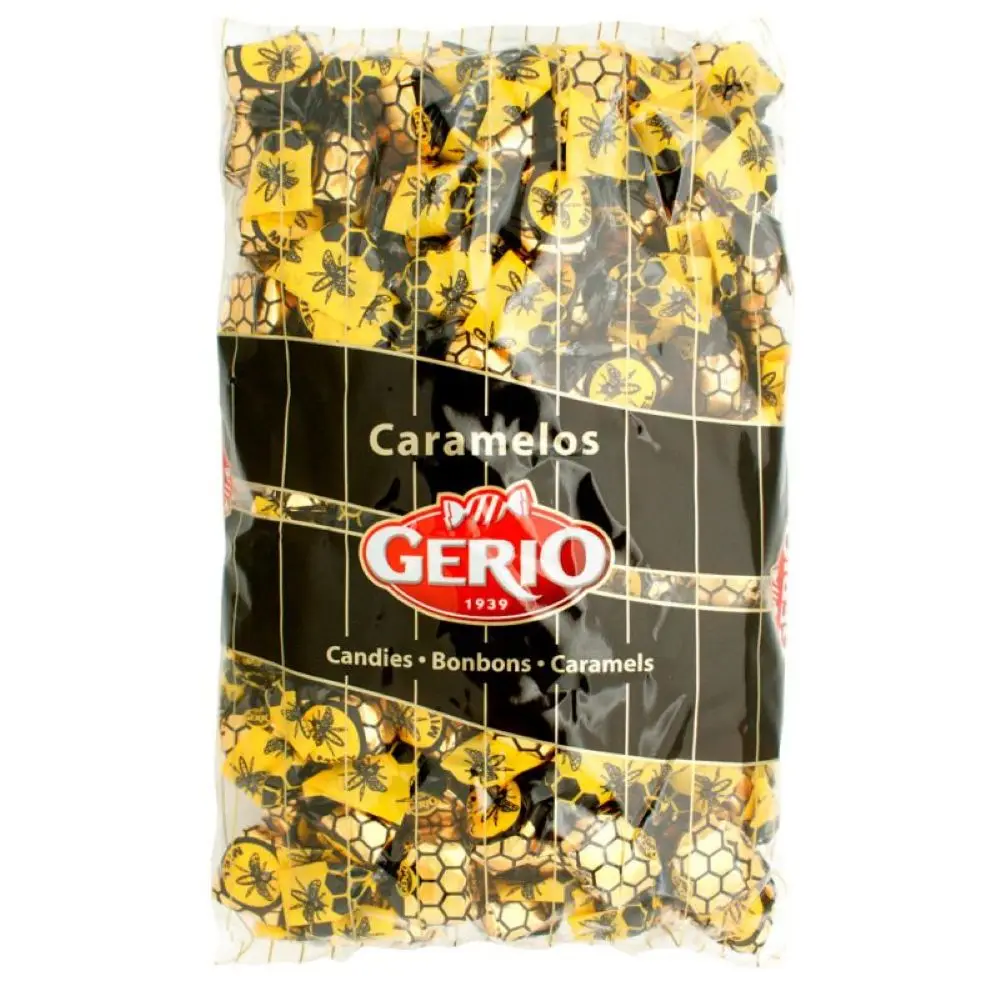 Caramelo relleno de Miel 1 kg Gerio – Caramelos Duros Rellenos de Miel Natural, Bolsa de 1000 g, Sabor Dulce y Aromático para Compartir en Fiestas, Hogar, Tiendas y Hostelería