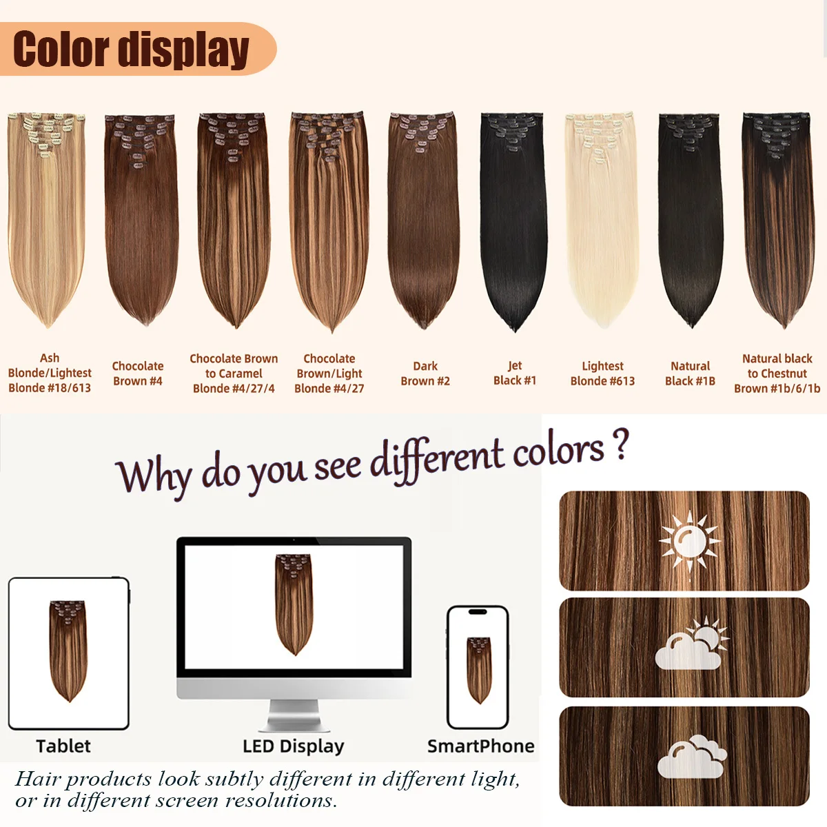 Real Human Hair Clip in Hair Extensions, Balayage Chocolate Brown Mixed Caramel Blonde Dark Roots Ombre 120g 7pcs 16 Clips in