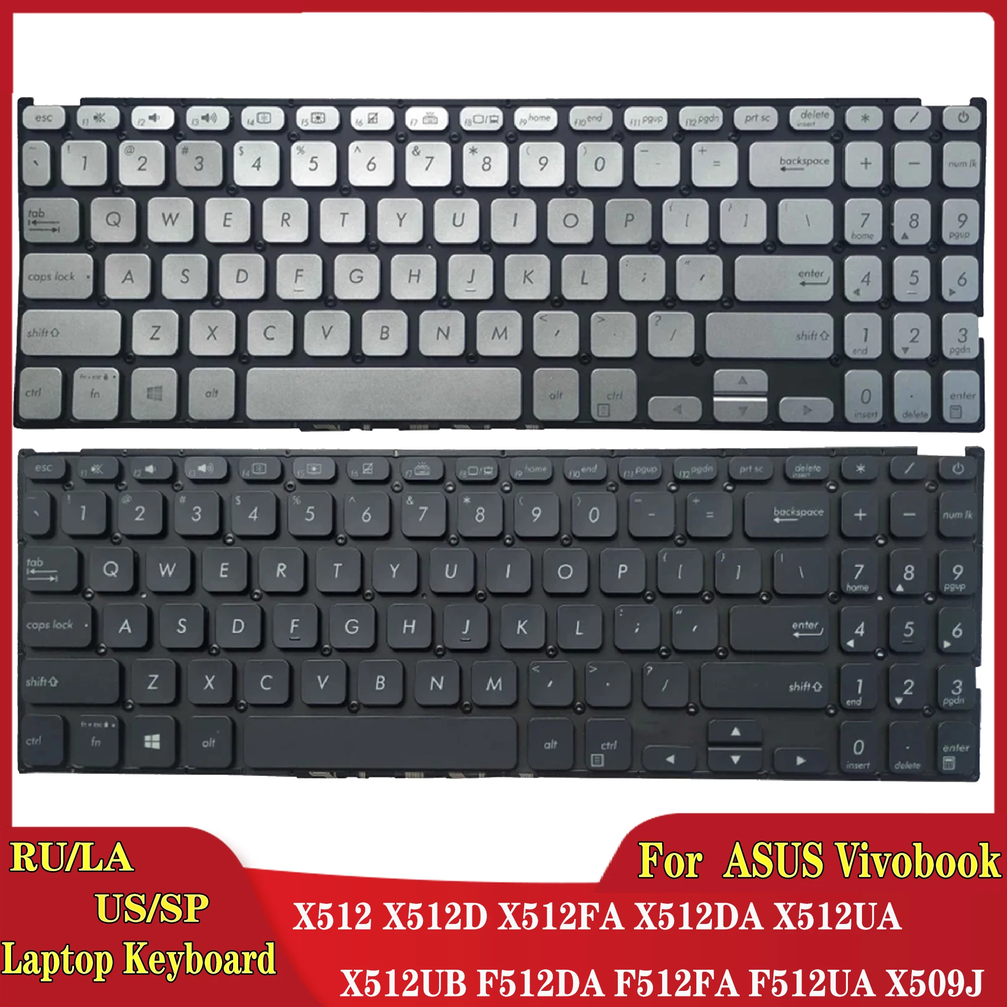 US клавиатура для ноутбука ASUS Vivobook X512 X512D X512FA X512DA X512UA X512UB F512DA F512DA-WH31 F512FA F512FA-AB34 F512UA X509J