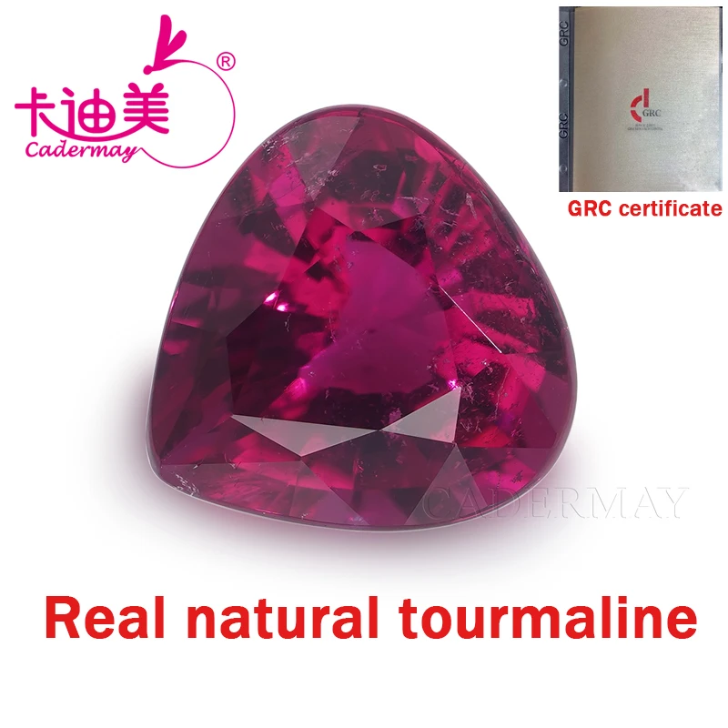 Pear Shape Red Real Natural Tourmaline Loose Stone With GRC Certificate Gemstone For DIY Fine Jewelry Making