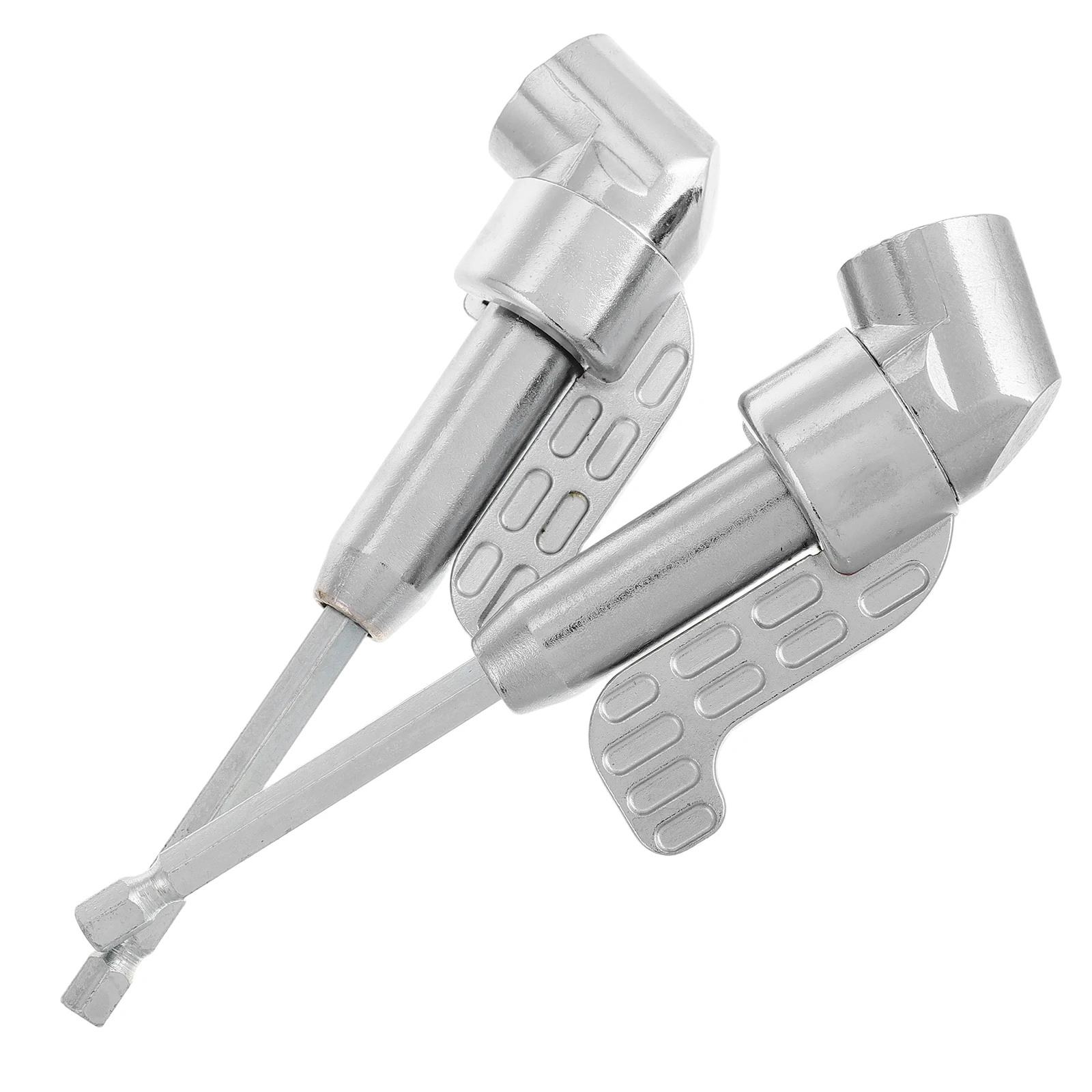 

2Pcs Right Angle Drill Bit Adapter Flexible Extension Corner Screwdriver Silver Auto Engine Repair Tool