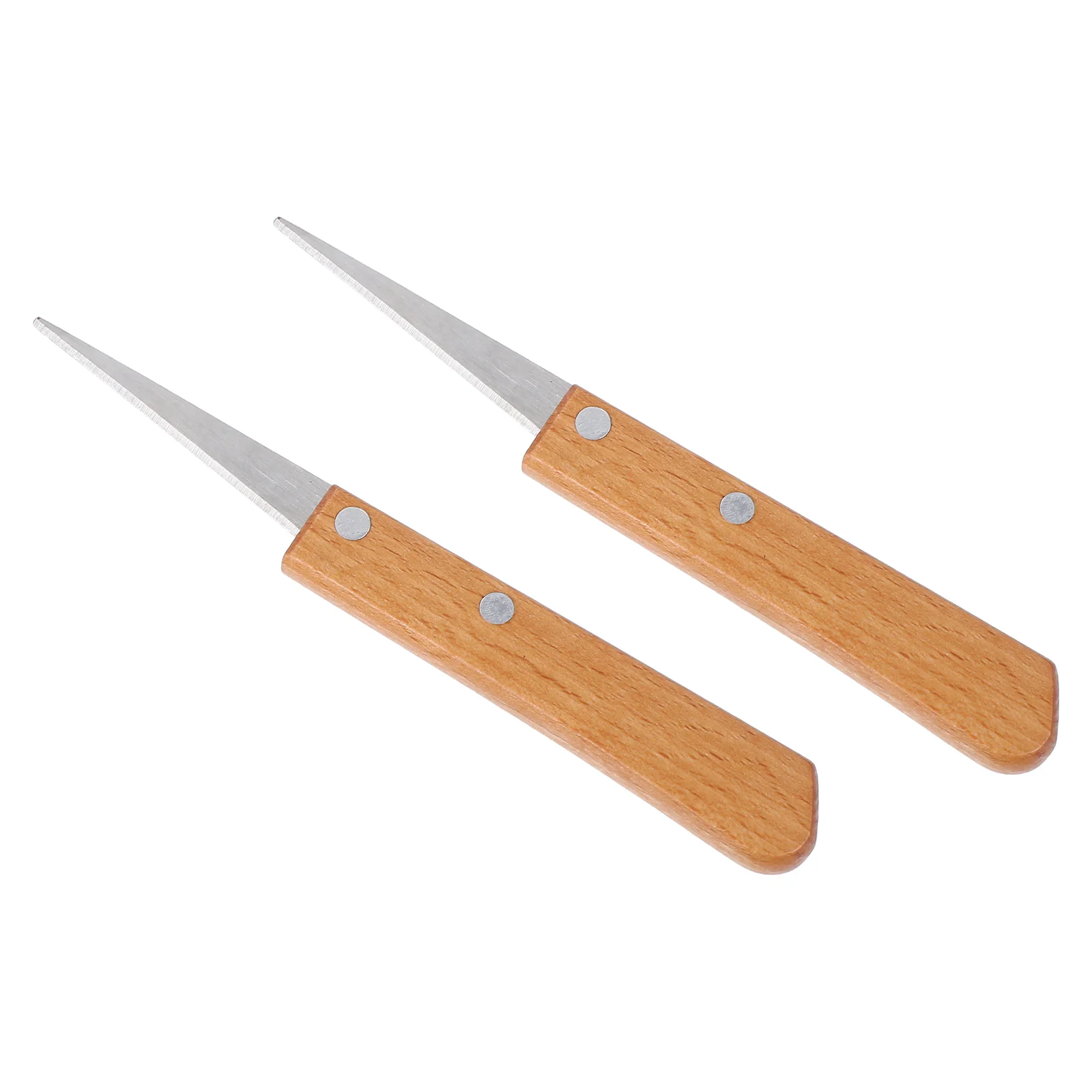 2 Pcs Engraving Patch Knife Tool Spatula Wooden Handle Fettling Scraper Clay Craft for Pottery Knives Sculpting