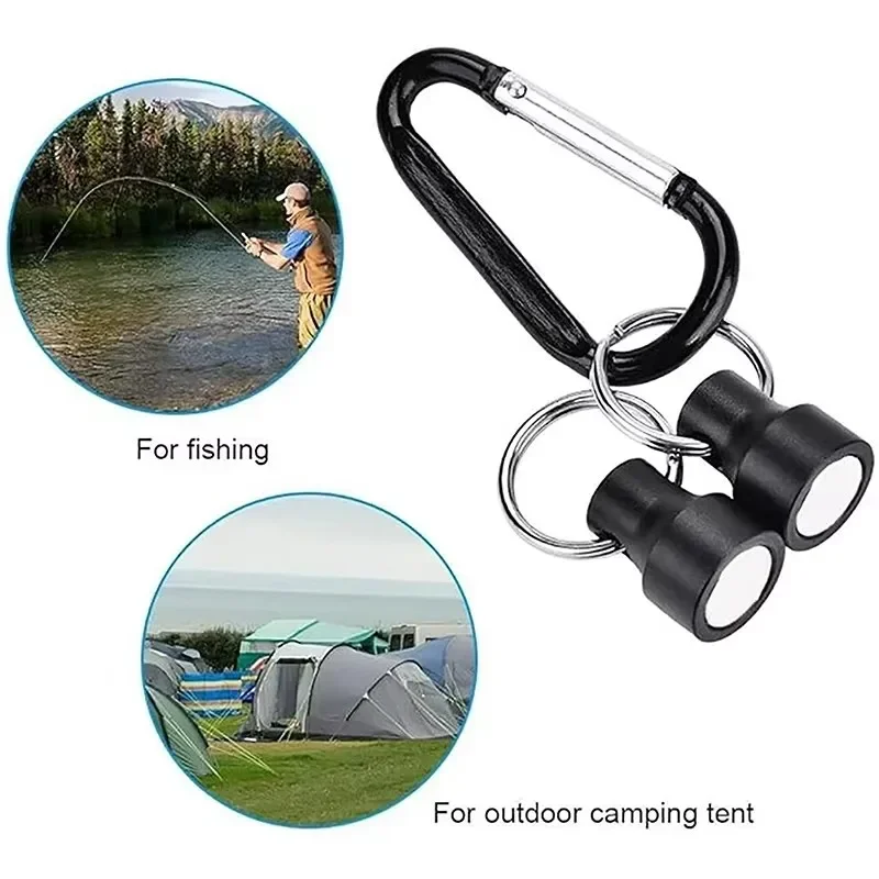 5Pcs Fishing Hanging Buckle Magnetic Buckle Fast Hanging Buckle Wireless Lost Rope Metal Strong Magnetic Force Mountaineering