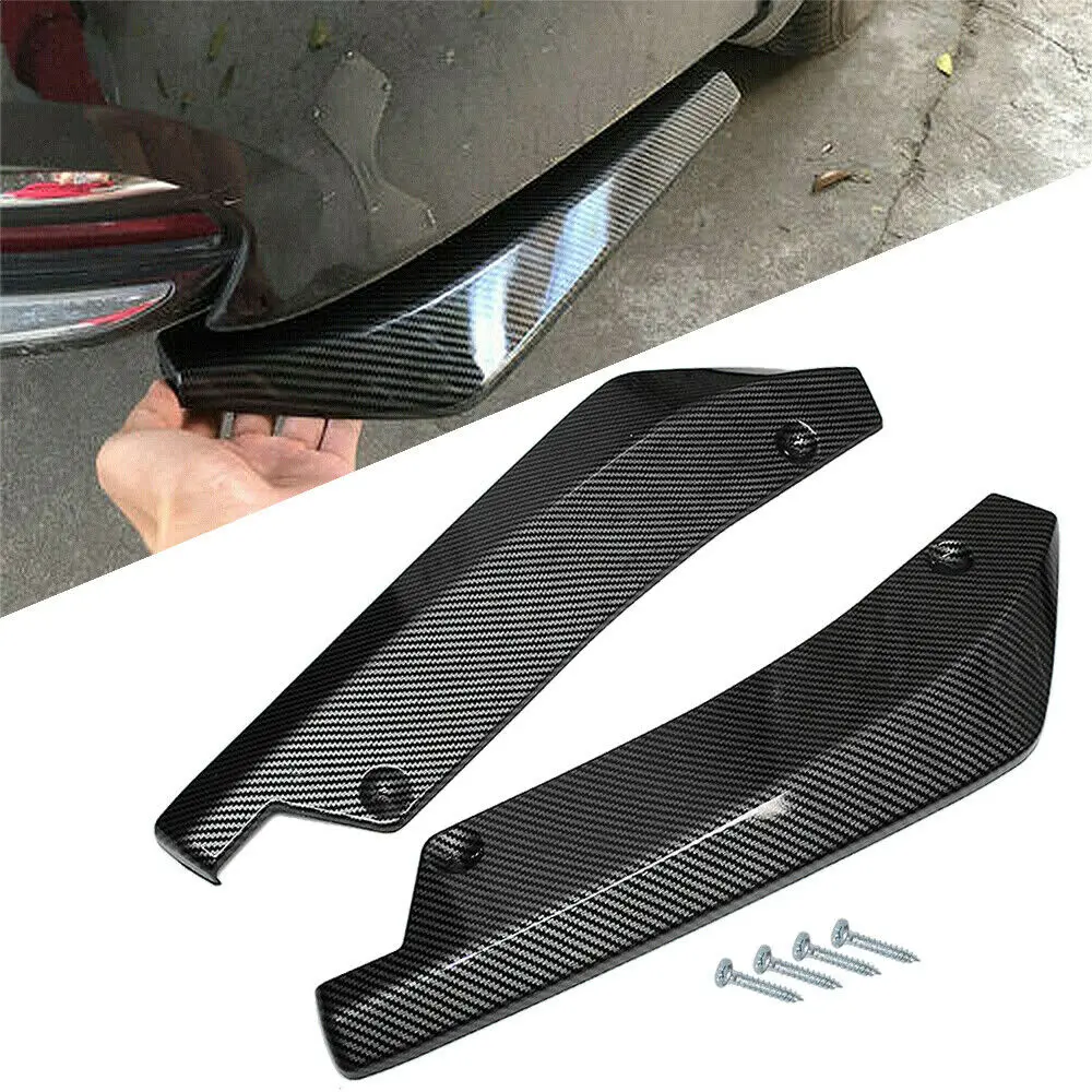 

Carbon Fiber Style Rear Bumper Fin Canard Splitter Diffuser Valence Spoiler Lips