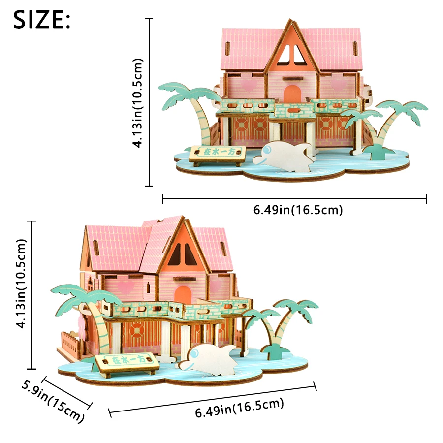 3D Bộ Ghép Hình Bằng Gỗ Đồ Chơi Dành Cho Trẻ Em Tự Làm Ngày Lễ Biệt Thự Hình Gỗ Cắt Laser Thủ Công Bộ Dụng Cụ Trò Chơi Giáo Dục Đồ Chơi Kid Tặng trang Trí