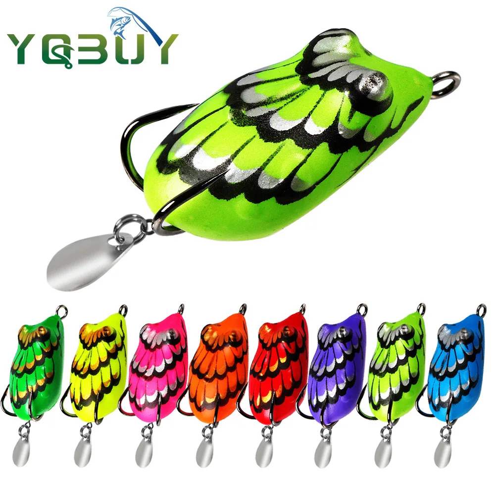 4cm/5g Soft Frog Fishing Lure Mini Soft Lure Double Hooks Top Water Ray Frog Artificial Bait