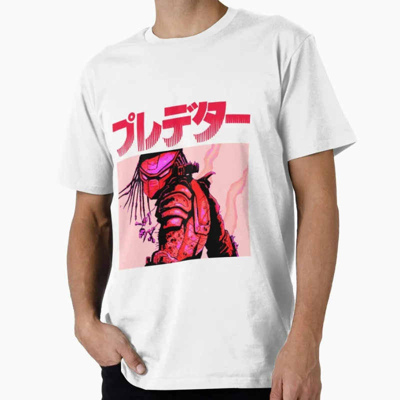 Red Hunter Predator-Camiseta de regalo de guerrero alienígena, monstruo espacial japonés, ropa gráfica de terror de ciencia ficción Retro, Tops de todas las tallas S-6XL