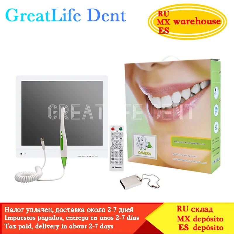 

GreatLife Dent 17inch HD1600 10 LED Cold Light Hd Dental Usb Wired Intra Oral Intraoral Camera Intraoral Camera Wifi Wireless