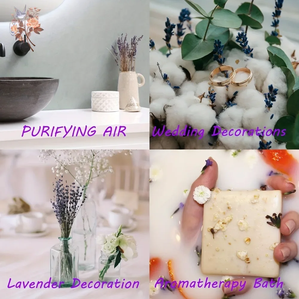 100g Natural Lavender Bouquet Wedding Party Decoration Preserved Dried Lavender Flower Bunches DIY Valentine\'s Gift Home Decor