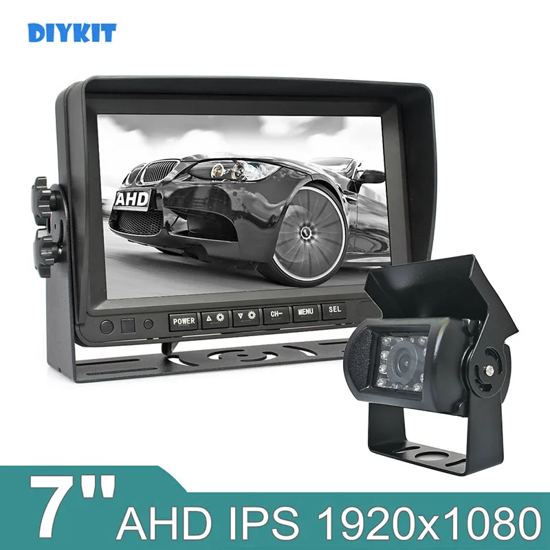 

DIYKIT 7inch AHD IPS Car Monitor Rear View Monitor Waterproof IR Night Vision 1080P AHD Backup Car Camera