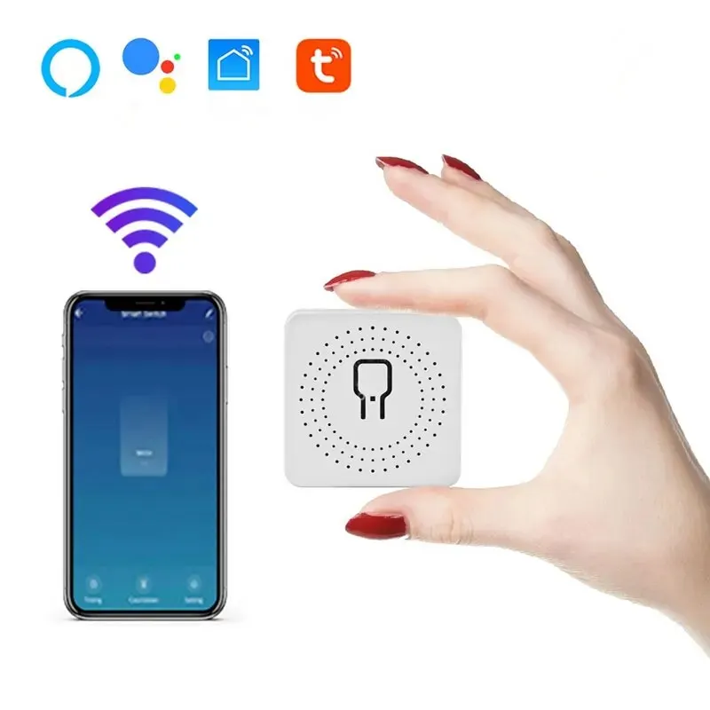 Mini Wifi Smart Switch 2 Way Control Tuya 16A DIY Light Switches Alexa Yandex Alice Smart Google Home APP Voice Control