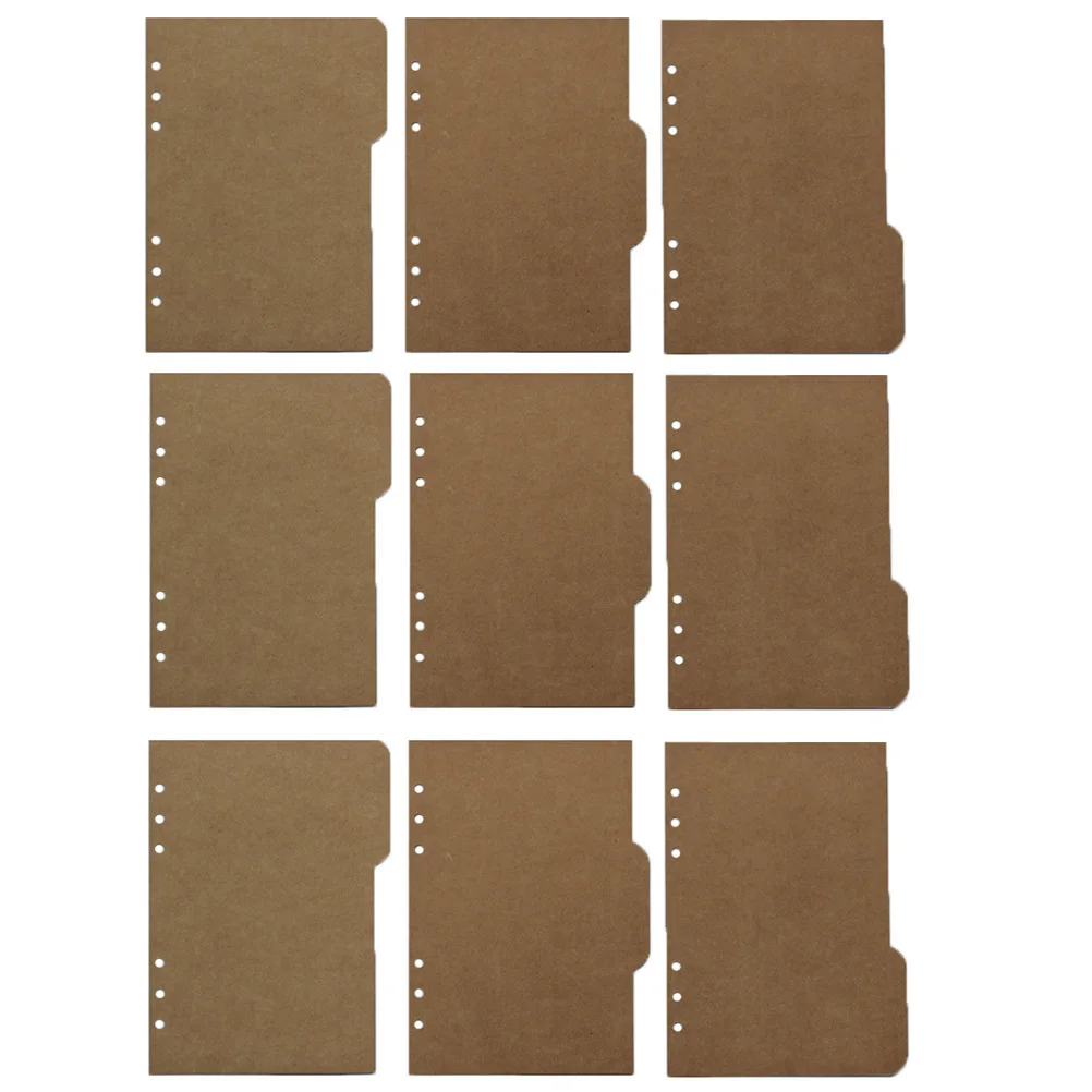 

18pcs A5 Kraft Page Divider Index Dividers For Notebook Loose-Leaf Classification Papers Student Accessory Binder Tabs Khaki