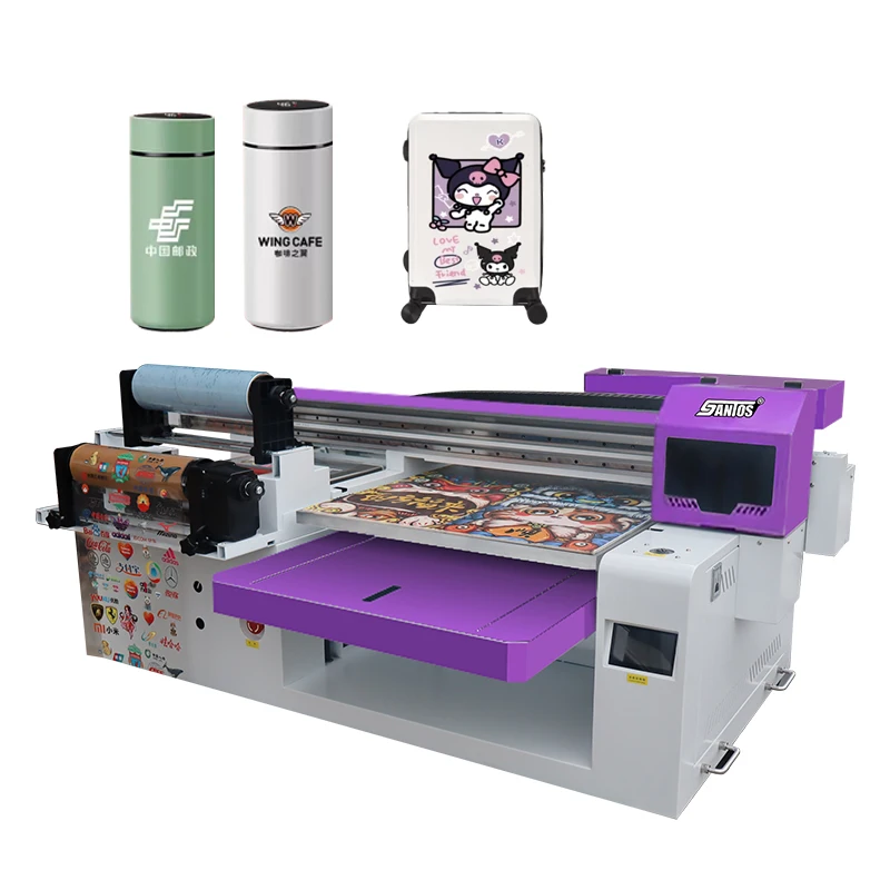 UV 6090 A1 large UV flatbed printer wooden glass bottles metal logo printing machine UV DTF sticker printer for label