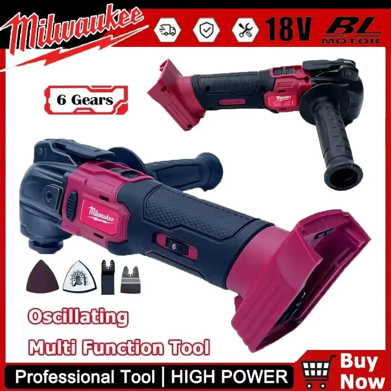 

Milwaukee 18V Battery Electric Oscillating Multi-Function Tool 6-Gears Cordless Vibration Trimmer Cutting Saw Power Tools