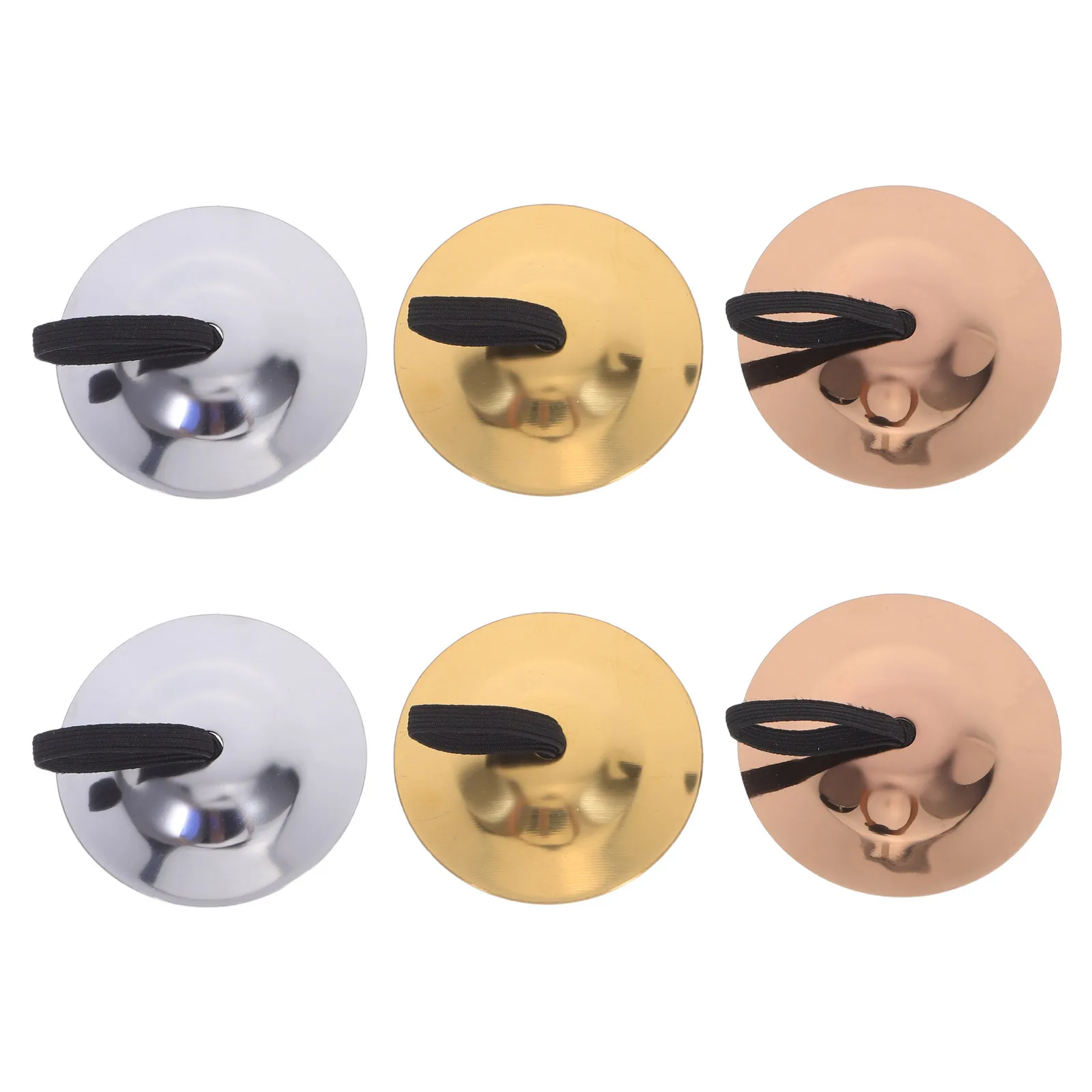 

3Pairs Finger Cymbals Brass Dancing Zills Durable Percussion Instrument for Music Education Parties Hand Bells for Ringing