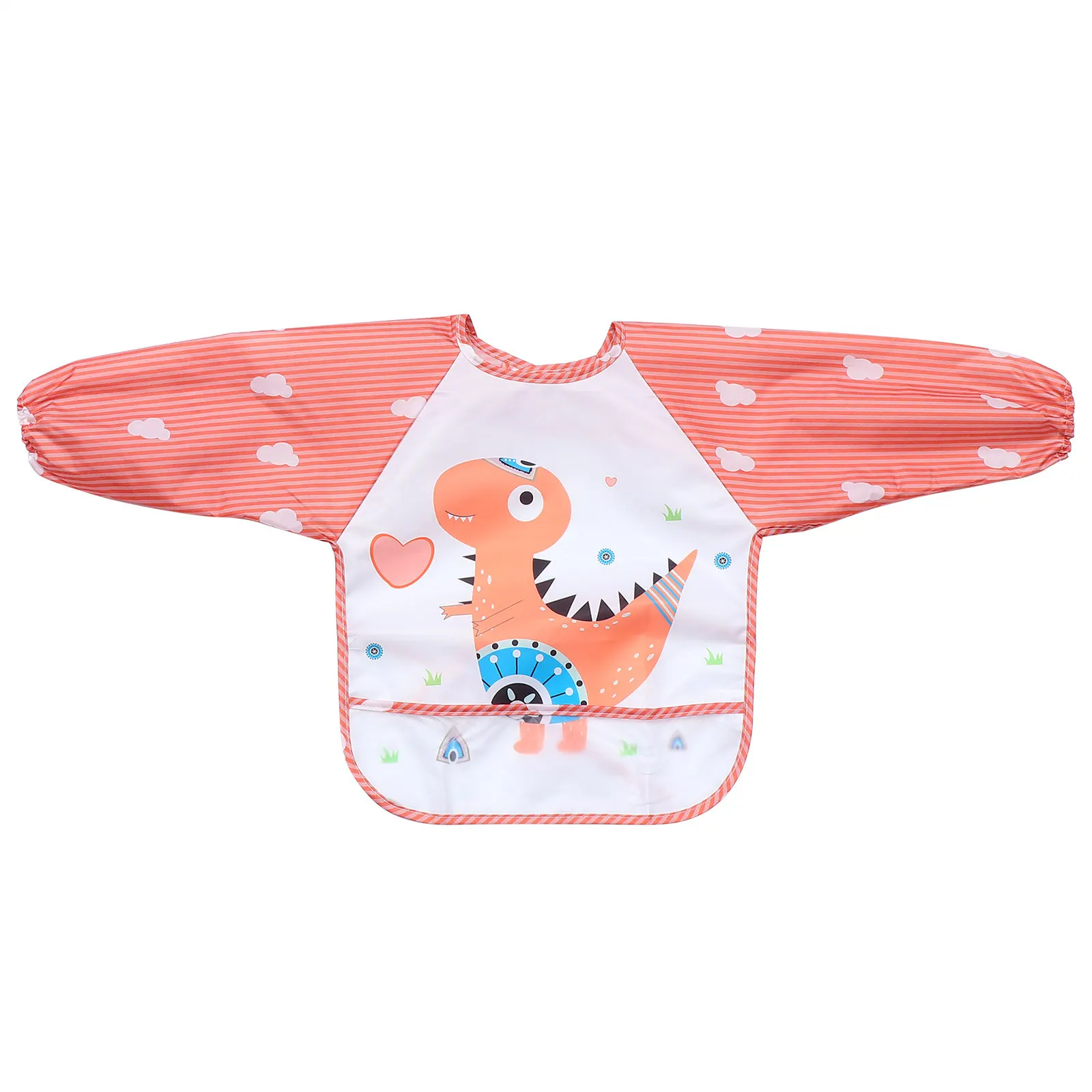 

Waterproof Baby Bibs Long Sleeve Protective Comfortable Unisex Polyester Coverage Easy Fix Toddler Feeding