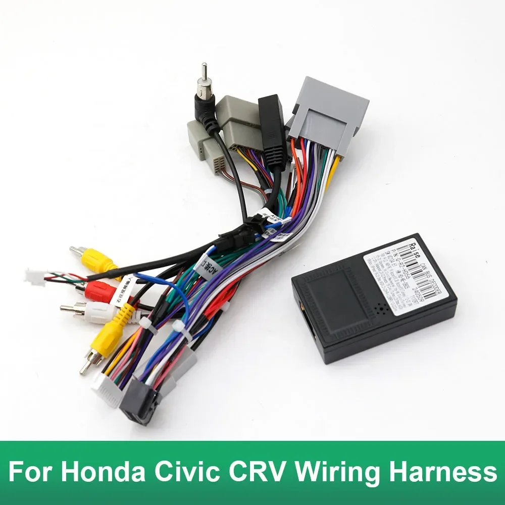 KARUIS-Câblage Audio SFP avec Boîte Canbus pour Honda Civic CRV Breeze, Installation Stéréo de Rechange, Adaptateur de Fil, 16 Broches