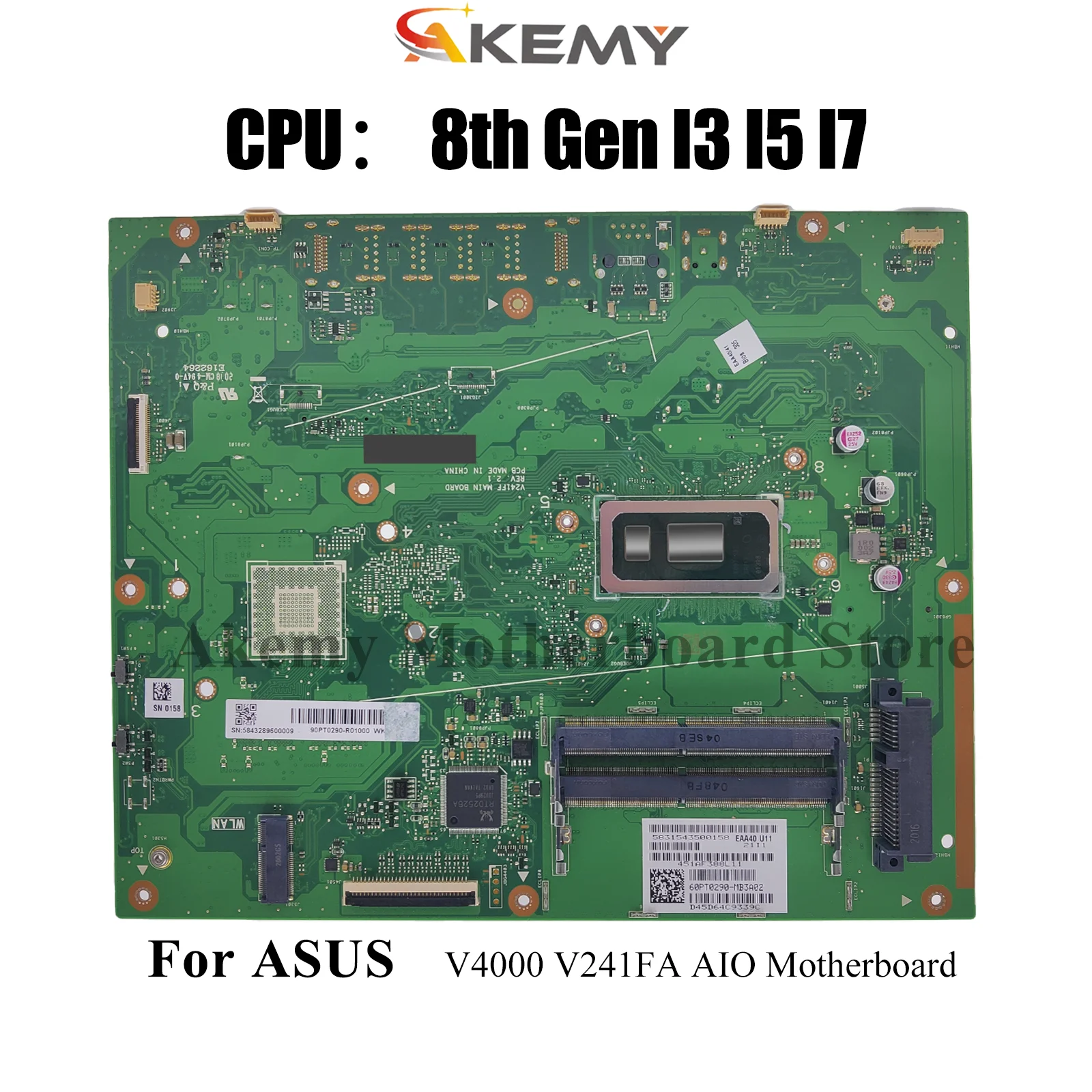 

V241FA Motherboard For ASUS Vivo AiO V241FF V241FA V4000 V241F Mainboard With I3 I5 I7 CPU 100% tests OK fast shipping stk