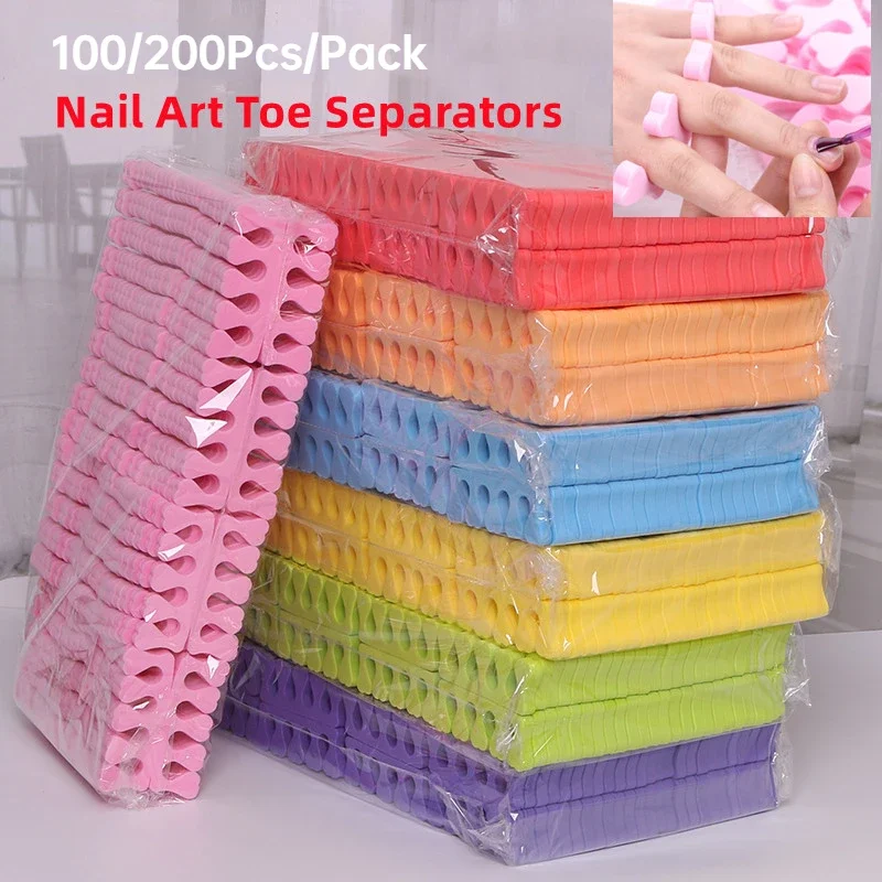100,200 piezas/paquete Separadores de dedos para uñas de pies y manos Esponja suave para uñas Herramientas de belleza UV Gel Kit de manicura y pedicura