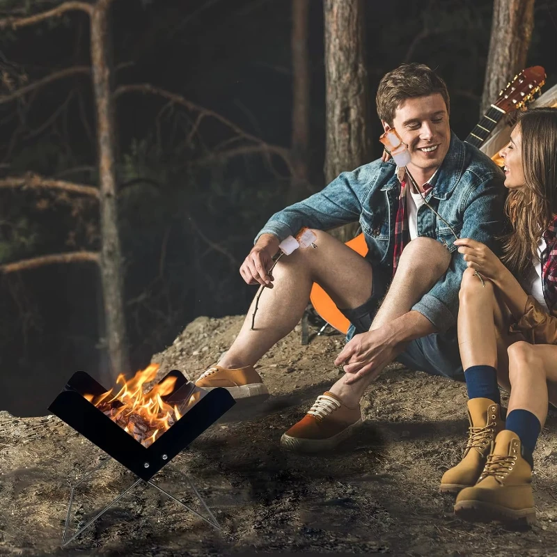 Parrilla De Barbacoa Portátil Para Exteriores، Parrilla De Carbón De Camping Plegable Ligera Y Parrilla De Carne Que Se Puede Le