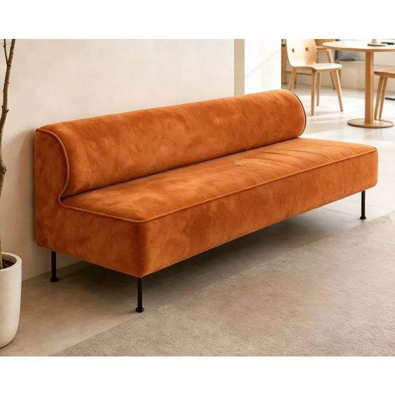 Restaurant booth sofa, new high-end small apartment sofa, fabric sofa, clothing store long shoe changing stool
