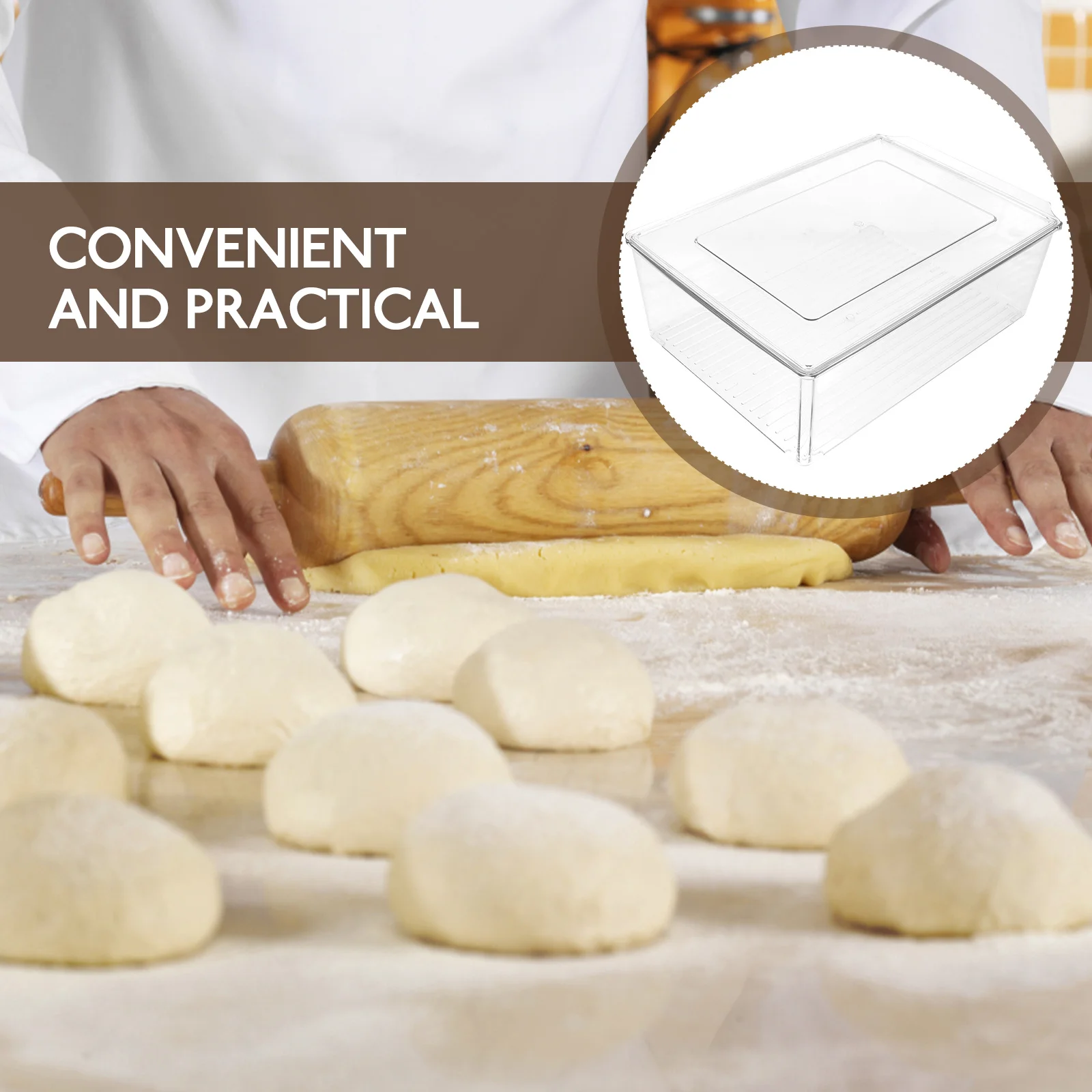 

Fermentation Box 30x20.5x10CM Food Grade Transparent Dough Proofing Container Fridge Storage Bin Kitchen Organizer Reusable