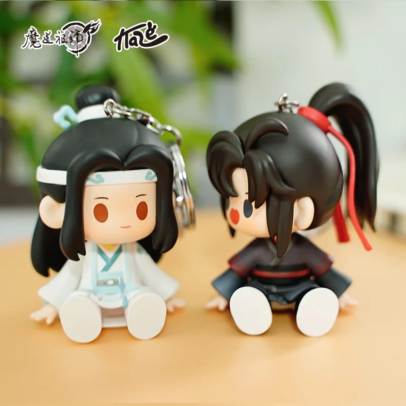 الرسمية أنيمي غراندماستر من شيطاني PVC ثلاثية الأبعاد المفاتيح مو داو زو شي وي Wuxian Lan Wangji يجلس جمع حلية مروحة الهدايا #3