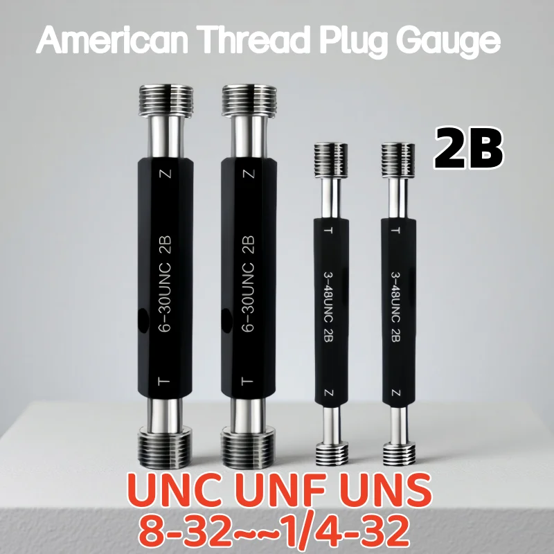 

1PCS 2B UNC UNF UNS UNEF Steel Mer-cury Gage American Standard Thread Plug Gauge U8-32 10-24 10-36 12-24 12-32 1/4