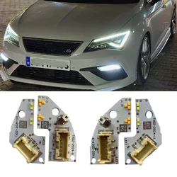 White DRL Boards For 2017 2018 2019 2020 Seat Leon Cupra LED Headlight Daytime Running Light OE#  5F0941475A 5F0941476A