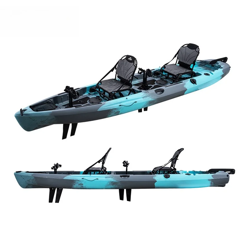 14Ft Pedal Boat LLDPE Plastic Boat Rotomolded Fishing Boat Kayak Hard Boat Double