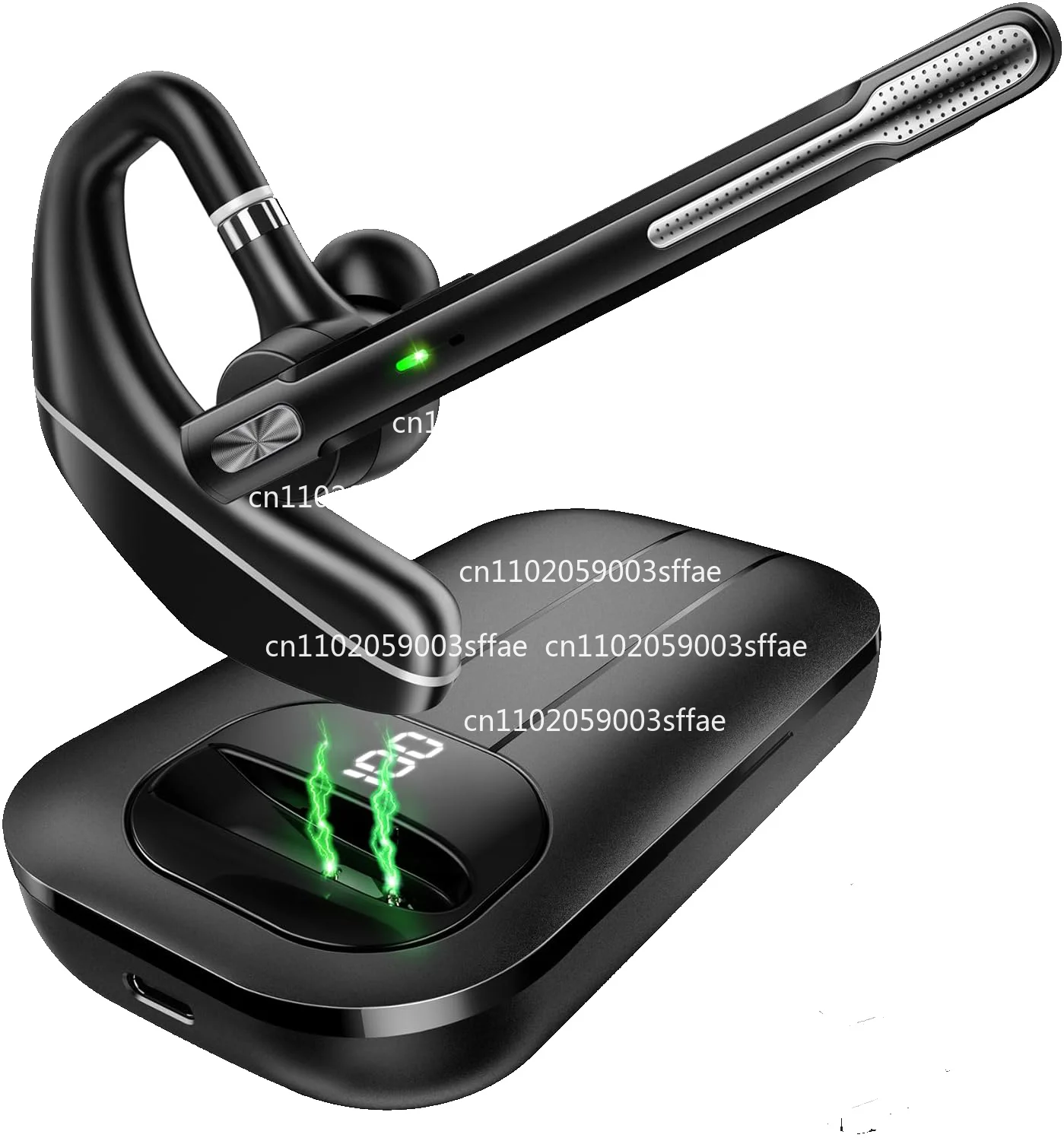 Trucker, Home Office Wireless Headset Single Ear  with Noise Canceling&Mute Microphone for Cell Phones Bluetooth Headphone