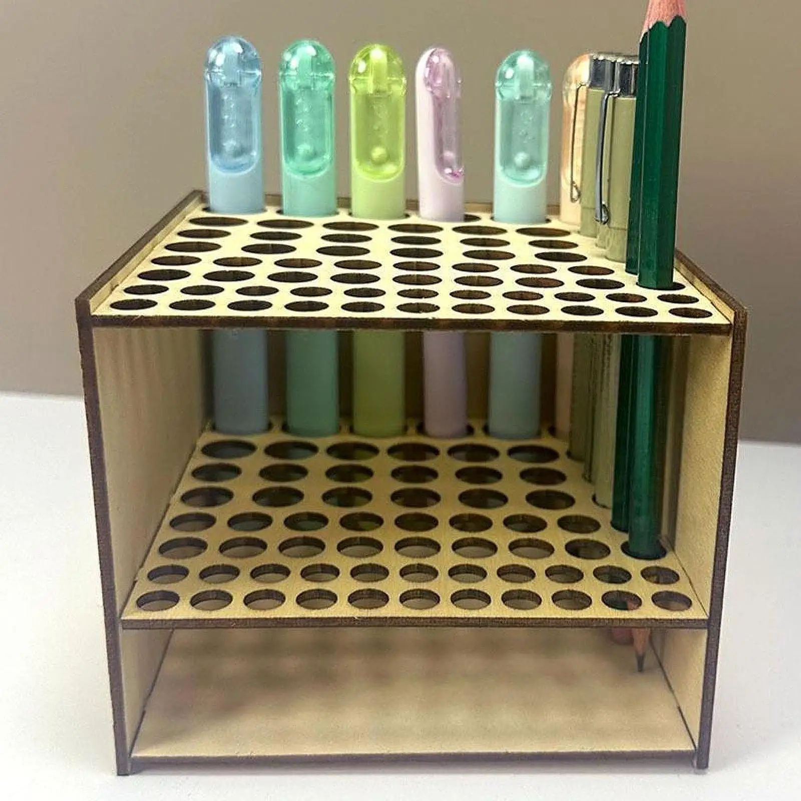 Crayons Marker Artist Paint Brush Organizer Square Decorative Paint Marker Holder Watercolor Paint Brush Holder for Classroom