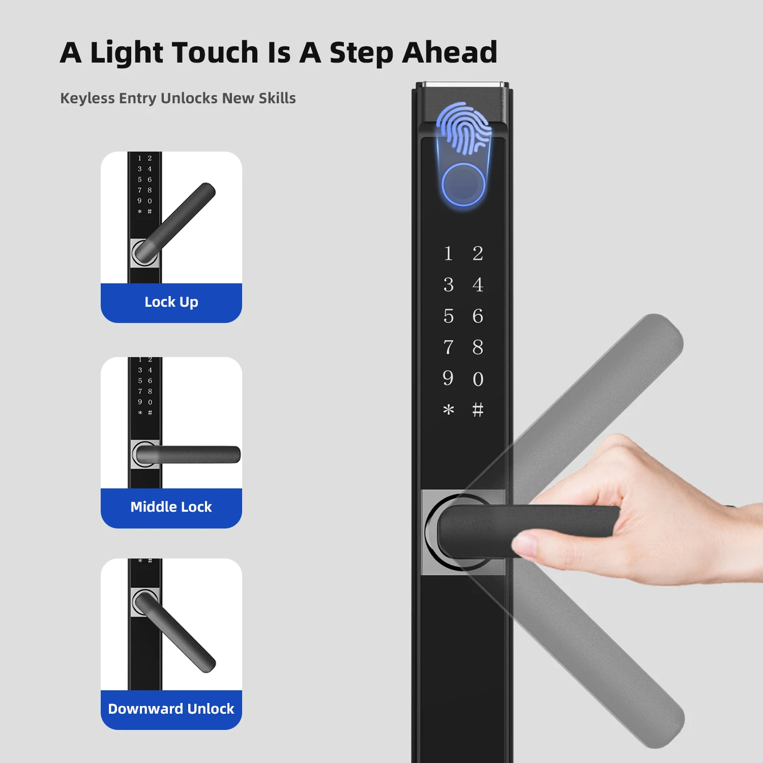 July003 Digital Lock with Double Side Fingerprint Security Biometric Fingerprint Smart Door Lock with Tuya Wifi TTlock App