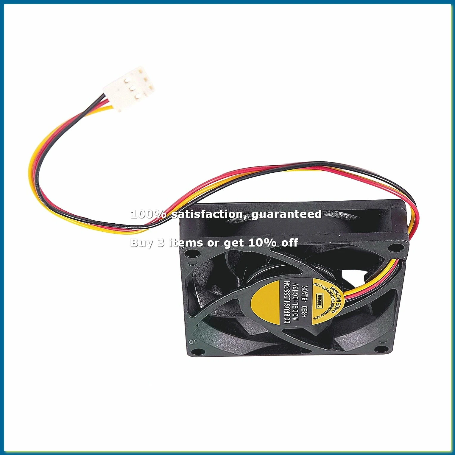 70x70mm 12V 3-Pin PC Computer Case CPU DC Brushless Cooler Cooling Fan Black-DTB3